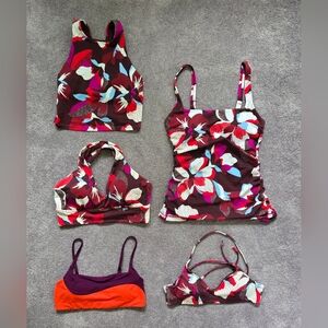 Athleta Swim TOP LOT Floral Hermosa Decadent Chocolate Small & Medium